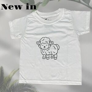 LITTLE LAMB GRAPHIC TODDLER T-SHIRT CUTE FARM ANIMAL 2T/3T GIFT‎ NEW